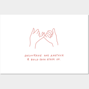 pinky promise - encourage one another and build each other up - dusty pink Posters and Art